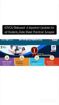 IGNOU Released 6 Important Updates for all Students_Date Sheet, Practical, Synopsis