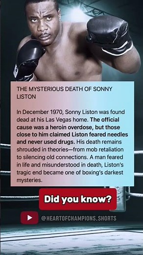 THE MYSTERIOUS DEATH OF SONNY LISTON.