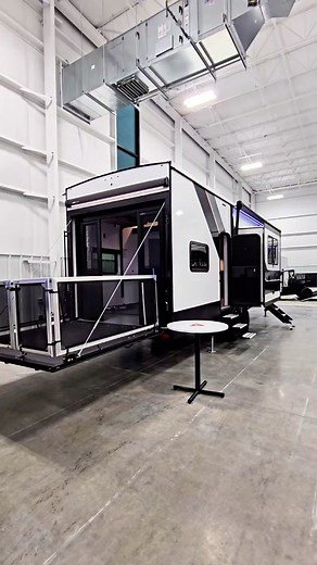 You won't want to miss this TOY-HAULER that weighs less than 12,000lbs! This might be the perfect RV Toy Hauler for your smaller truck 🛻. Meet the Valor All-Access 31A10! Stay tuned 👀 for the whole tour! #yourwelcome #fifthwheelliving #gorving #rvtour #camping #rvlife #RVFun #Alliancerv #JointheAlliance #ToyHauler #valor