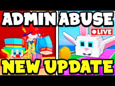 🔴LIVE - ADMIN ABUSE and NEW UPDATE in Be A Lucky Block Roblox