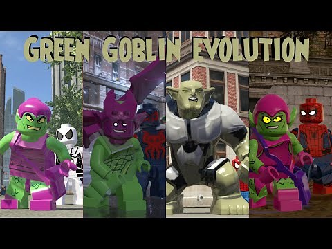 Green Goblin Evolution in Lego Marvel Spider-man Videogames!