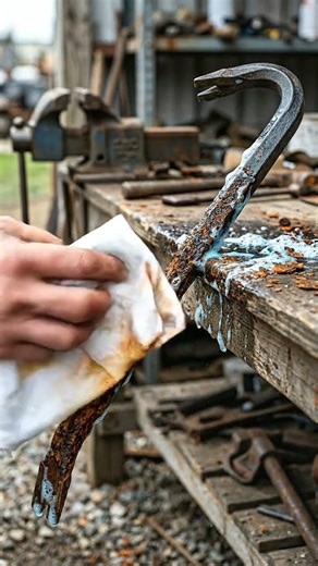 Incredible Rust Removal: Watch This Crowbar Transform in Seconds!