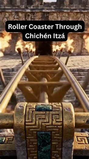 Roller Coaster Through Chichén Itzá #shorts #space #rollercoaster #facts