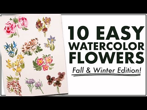 Easiest Way to Paint TEN FALL FLOWERS with Watercolor!