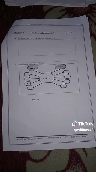 Mopanl West District Mathematics Grade 7 Term 2 Exam