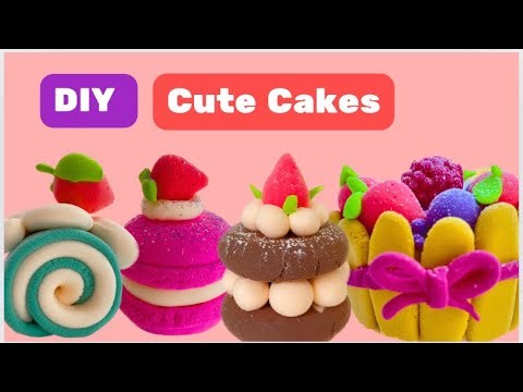 How to Make Realistic Cakes | DIY Cake with Soft Air Dry Clay | Mini Cakes