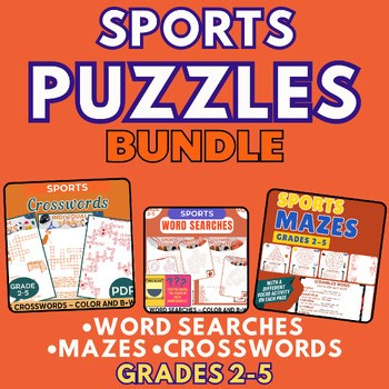 Sports Puzzles Bundle Team Individual Olympic Equipment 3rd 4th 5th Grade ESL
