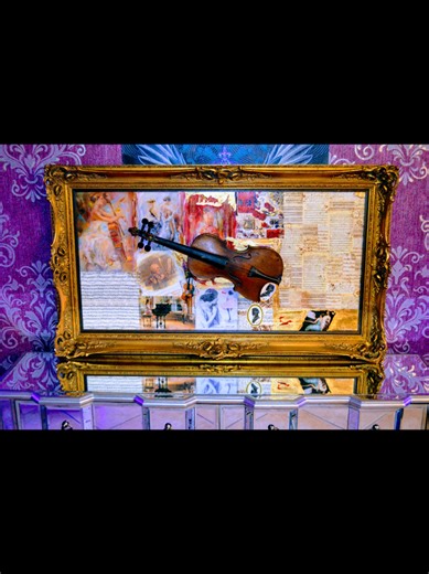 Ein Kunstwerk, das Vergangenheit und Gegenwart miteinander verschmelzen lässt. 🎶✍️ Handgemalt, detailverliebt und veredelt mit einer echten antiken Geige, die ihre eigene Geschichte in das Bild trägt. Gerahmt in einem vergoldeten Barockrahmen, der dem Werk eine königliche Präsenz verleiht und es wie ein Stück aus einer anderen Zeit wirken lässt. Ein Statement für alle, die Kunst nicht nur sehen, sondern fühlen wollen.🔥 #künstler art #artist #artwork #mixedmedia #handmadeart