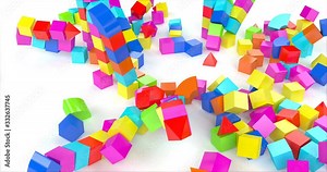 Toy house out blocks. Preschool, childhood. Home destroyed 4k