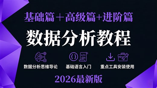 【数据分析/数据可视化】全B站最好的数据分析全套教学，基础语言+工具使用一应俱全，从思维层面带你吃透数据分析！