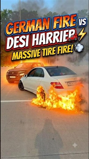 Tata Harrier Vs Mercedes 🔥😱 Drift Burnout 🔥 #Drift #Burnout #harrier #mercedes