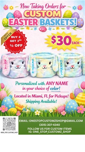 CUSTOM EASTER BASKETS - Etsy