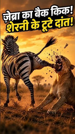 A Zebra's Kick Broke the Lioness's Tooth | Lioness vs Zebra Fight | Wildlife Story #shorts