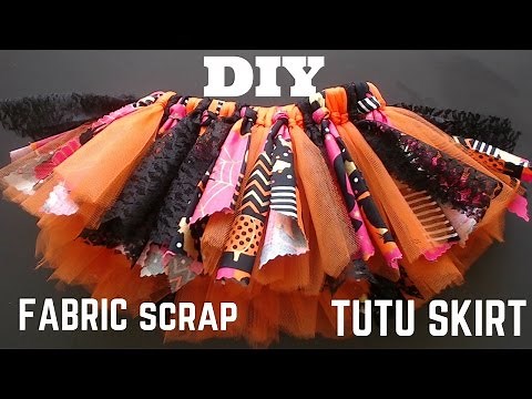 Super EASY DIY: Fabric Tutu Skirt tutorial - How to make a fabric scrap tutu FAST