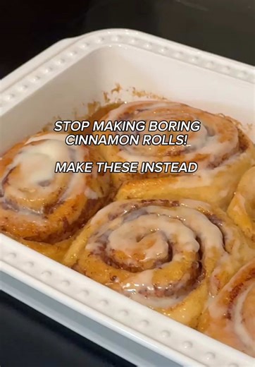 Stop making boring cinnamon rolls and try this easy cinnamon roll hack that tastes exactly like Cinnabon 🤤 This is the best way to level up store bought cinnamon rolls and make them gooey, fluffy, and gourmet in under 30 minutes The Recipe: • Step 1: Place Jumbo Cinnamon Rolls in a greased baking dish. • Step 2: Pour Heavy Whipping Cream in the gaps between each roll (this is the key to that bakery-style texture!). • Step 3: Mix 1 stick of melted butter, 4 heaping spoons of brown sugar, cinnamo