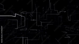 Light grid particle animation, seamless loop. Fly through data visualised as an abstract grid formed by growing lines of particles. Seamless loop. Stock Video