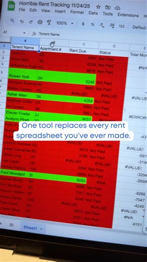 Replace every rent spreadsheet with one simple system. #landlord #propertymanagement