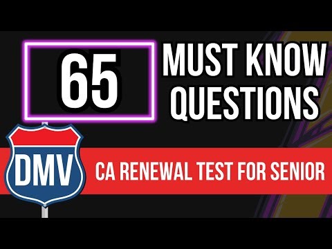 Senior Driving Test Questions California Renewals (65 Difficult Questions)