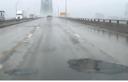 Video captures holes on I-40 bridge pavement