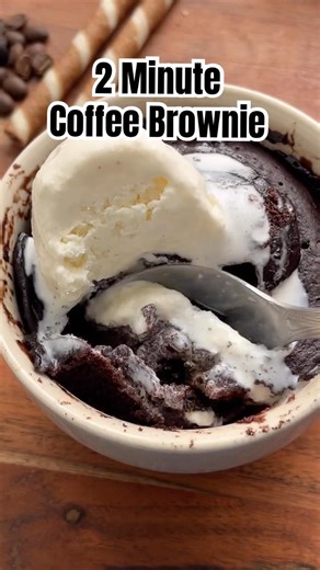 2 minute Coffee Brownie Recipe | Single serve brownie in microwave #dessertrecipe #coffee #microwave