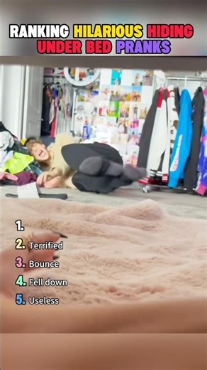 Ranking hilarious hiding under bed pranks #ranking #funny #prank #foryou #fyp #trend #underbed