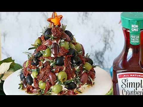 Antipasto Cheese Ball Christmas Tree