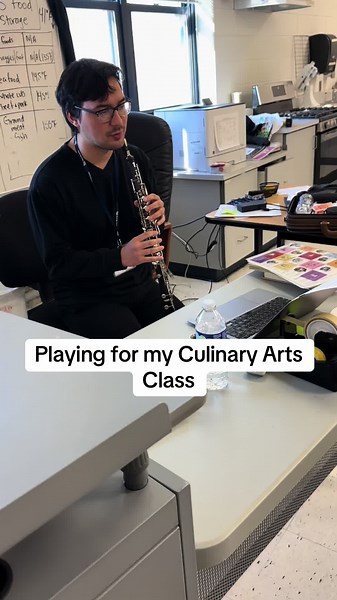 Playing Oboe in Culinary Arts Class