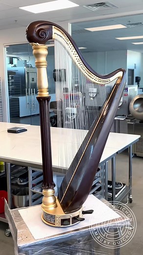 Chocolate Harp Sculpture by Amaury Guichon | Gourmet Empress Marquee