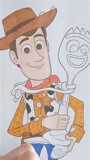 🩷✏️🪀Toy Story 5 Coloring | Woody and Forky #shorts #coloring #toystory