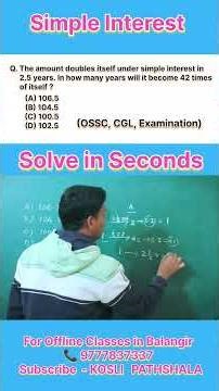 SI Doubles in Certain Years 🔥 | One-Line Concept | KOSLI PATHSHALA