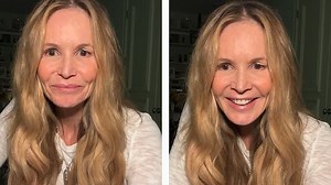 A make-up free Elle Macpherson glows going live on Instagram