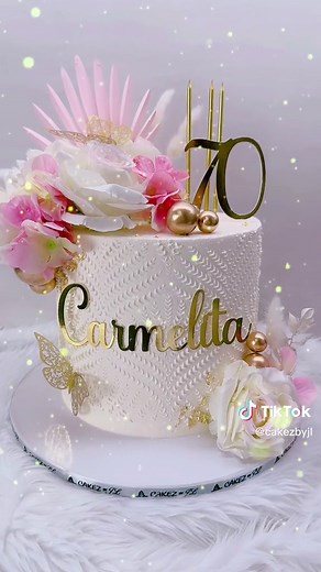 Elegant 70th Birthday Cake for Women