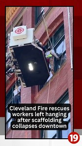 161K views · 1.3K reactions | Cleveland Fire said three workers tuckpointing brickwork were left hanging by safety harnesses when the scaffolding collapsed. | Cleveland 19 News | Facebook