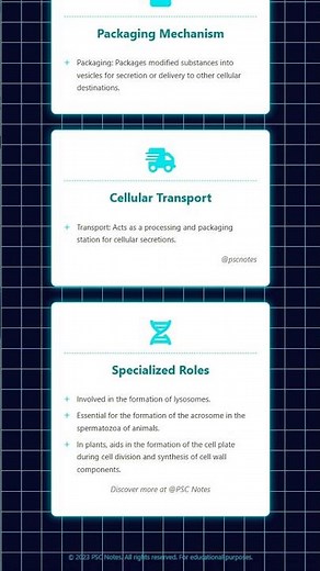 Golgi Apparatus: Structure and Functions Modification, Packaging, Transport