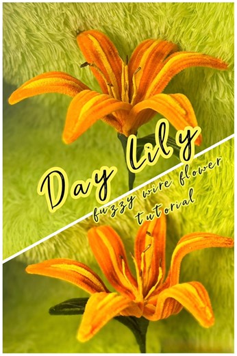 Here’s my kind of Day Lily fuzzy wire flower tutorial with a quick presence of our cat😍💋🥰 #cute #artsandcrafts | Sheboom Crafts