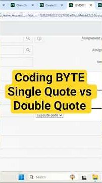 Coding BYTE - Single Quote vs Double Quote #coding #programming