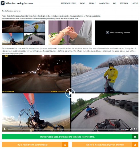 Восстановить поврежденное видео онлайн: MP4, MOV, MXF, M4A