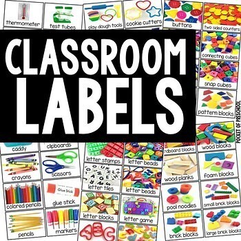 Classroom Labels - Real Photos for Preschool, Pre-K, Kinder, & 1st Grade