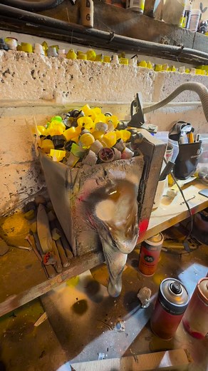 Giant Graffiti Ball Bag #graffiti #studio #spraypaints #painting #workshoplife #StudioLife | The Stencil Shed