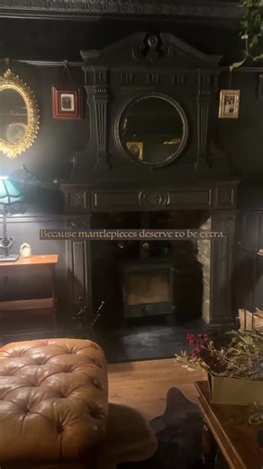 The Blackened Teeth on Instagram: "Empty mantlepiece ❌ Extra mantlepiece ✅ #gothichomedecor #gothichome #gothicroom #gothicdecor #gothicinterior #darkdecor #interiordesign #fireplace #mantlepiece #transformation"