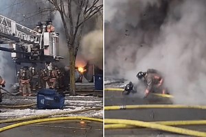 Explosion Knocks Over Firefighters Battling Massive Buffalo Fire