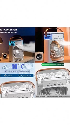 Portable 3 in 1 Air Conditioner Fan with USB Plug, 3 Spray Speeds Electric Cooler Mist Fan, LED Night Light Humidifier for Home & Office #hairdryer #appliances #airpurifiers #smallappliances #vevorportableventilator #tolifeairpurifier #aestheticappliances #portablehumidifier #aircleaner #airfresheners