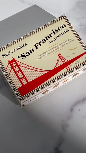 Take home a piece 🍫 of the iconic city with our exclusive San Francisco specially chosen chocolate assortment available at select shops in San Francisco 🌁 ❤️ | See's Candies