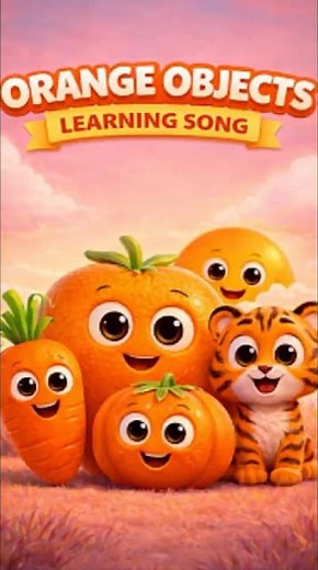 Learn Color ORANGE 🟠 Orange Animals and Foods for Kids #shorts