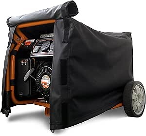 Waterproof Generator Cover 38 L x 28 D x 30 H inch -600D Heavy Duty Universal Cover for most Portable Generators 5000-20000 Watt - Black