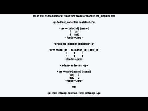 mysql return a value and the number of times its referenced from a mapping table