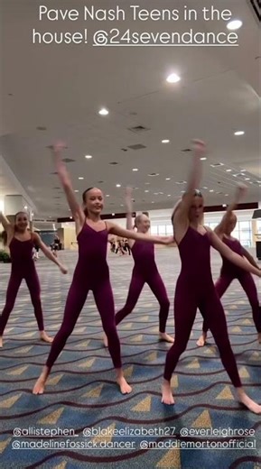 Everleigh with her friends at 24 seven dance competition doing TikTok 2025