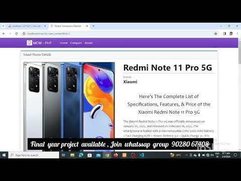 Mobile Comparison Website using PHP & MySQL | Final Year Project with Report + Source Code