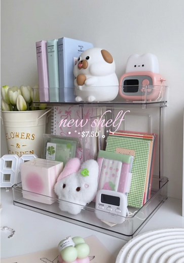 new ♡ ₊˚ clear shelf for your desk 🫶🏼 _____ 📍Func TK: st.347, Toul Kork 📍Func Pasteur: st.51 corner st.208, duan penh #stationeryshop #fyp #funcstationery #desksetup #shelf
