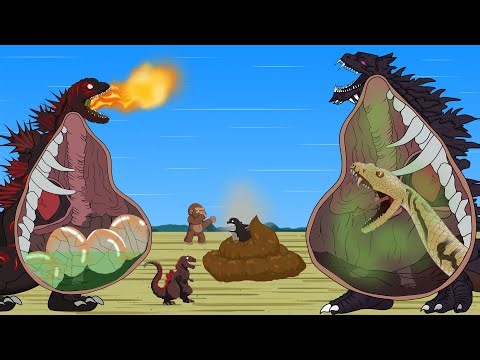 Rescue GODZILLA & KONG From GIANT PYTHON: The Battle Against Digestive System - FUNNY CARTOON